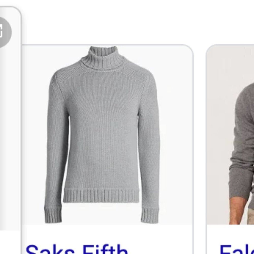 Jack Victor Wool Cashmere Silk Blend Turtleneck Sweater